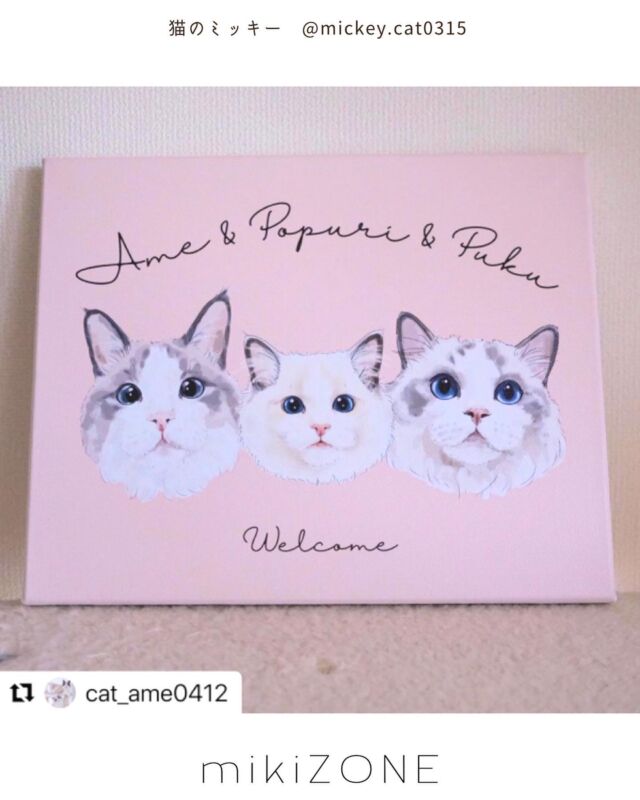 みんなでキャンバスボード

おうちの新しいチビちゃんも一緒に
みんなでキャンバスボード♡

みんなもふもふフワフワで
可愛すぎーる♪

ポプリさん
ようこそ♡
いつもありがとうございます

Repost @cat_ame0412 with @use.repost
・・・
☔️🐒💋🖼

いつも素敵なイラストを描いてくださる
@mickey.cat0315 様
肉球様にお願いして

ぽぷりも入った
ウェルカムボード作ってもらった😆❤️

もーめっちゃかわいくないですか🥺💓💓💓

2枚目
お嬢さん撮って時にお邪魔するのはやめてください😂

#ミッキー玉国
#ミッキー画伯イラストグッズ見てみて 

#多頭飼い#もこもこ兄弟#猫#ねこ#子猫#ラグドール#ラグドール子猫#ラグドール男の子#ラグドール女の子#1歳#ブルーポイントバイカラー#長毛#猫好き#猫のいる暮らし#猫のいる生活#ねこすたぐらむ#ふわもこ部#猫好きと繋がりたい#ペコねこ部#cat#catlove#ragdoll#ragdollcat#布偶貓#にゃんすたぐらむ#あめくん#ぷくくん#nyancon01